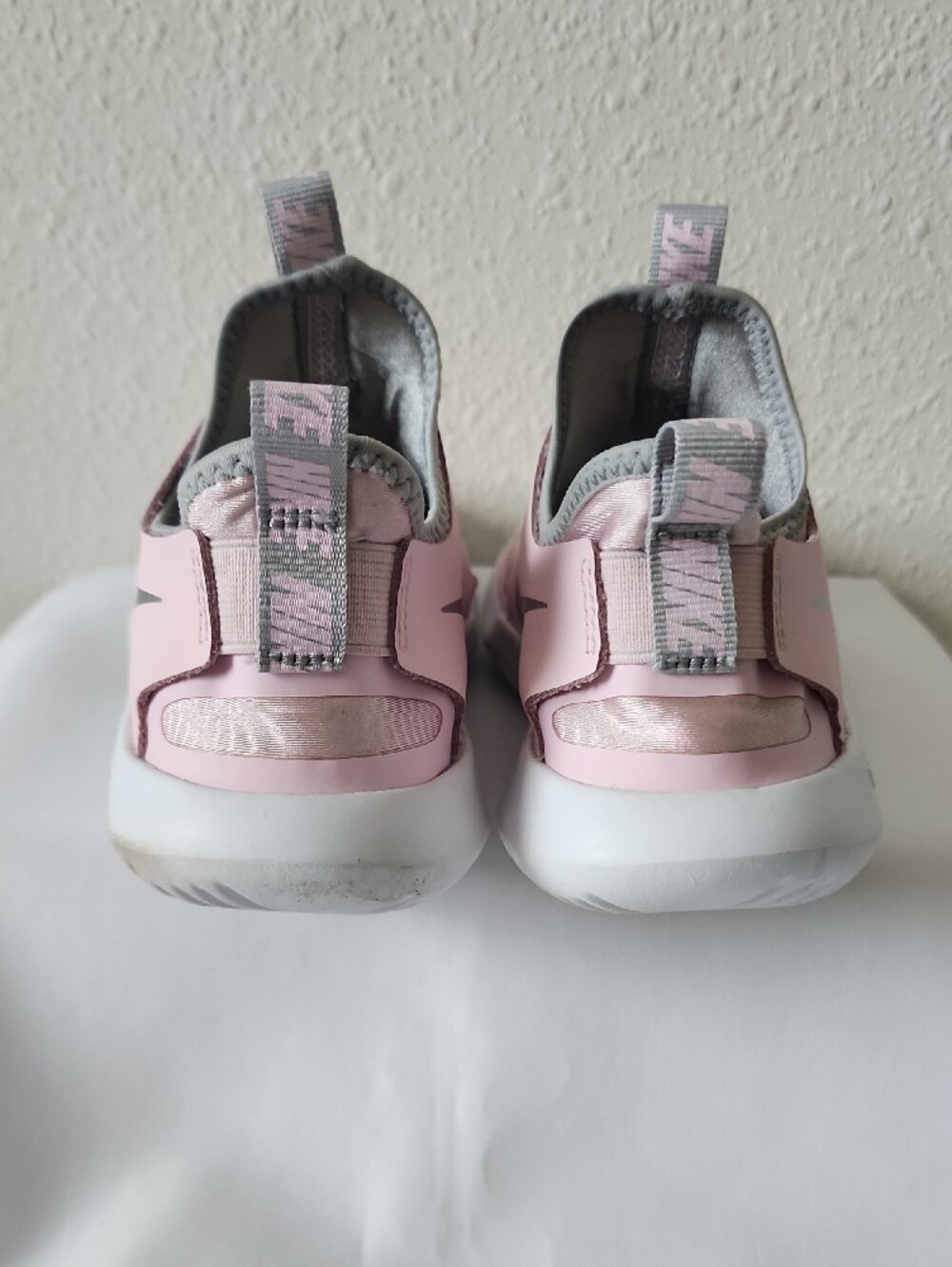 Nike Kids Light Pink Slip-On Sneakers with Silver Swoosh - Picture 4 of 7